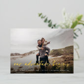 Ons avontuur begint | Volledige foto slaat de datu Folie Uitnodiging (Staand Voorkant)