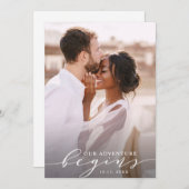 Ons avontuur begint | Weddenfoto Save The Date (Voorkant / Achterkant)