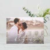 Ons avontuur begint | Weddenfoto slaat de datum op Save The Date (Staand voorkant)