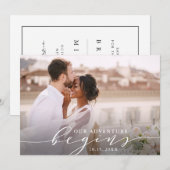 Ons avontuur begint | Weddenfoto slaat de datum op Save The Date (Voorkant / Achterkant)