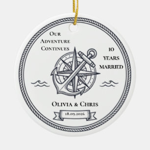 Ons Avontuur Gaat Door 10 Jaar Huwelijk Keramisch Ornament