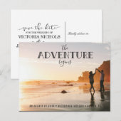 Ons avontuur sparen de Datum Foto HIPSTER Aankondigingskaart (Voorkant / Achterkant)