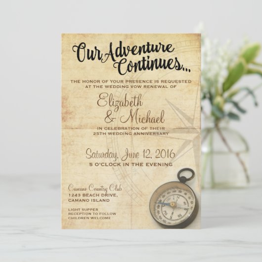 Ons avontuur zet de Uitnodiging van het Jubileum v (Staand voorkant)