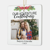 Ons avontuur zet douane-paar 2 foto voort keramisch ornament (Links)