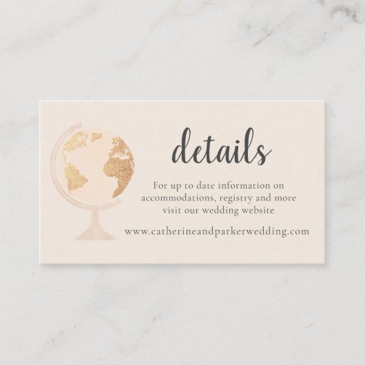 Ons avontuurlijk wereldwijd Wereldbol Map Travel G Informatiekaartje (Voorkant)