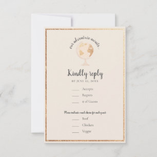 Ons avontuurlijke 'World Wereldbol Map Travel Them RSVP Kaartje