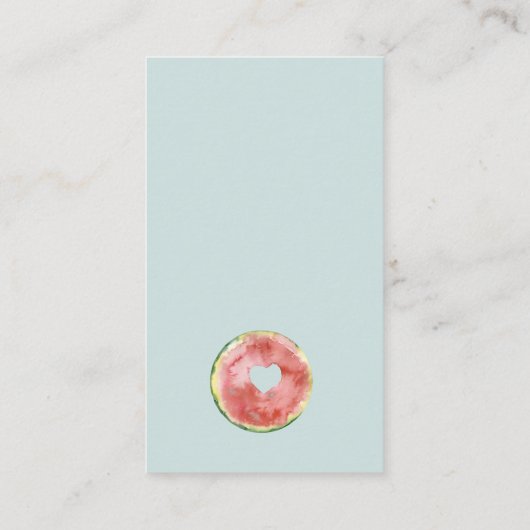 Ons Baby shower van de kleine blauwe Melon Diaper  Informatiekaartje (Achterkant)