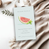 Ons Baby shower van de kleine blauwe Melon Diaper  Informatiekaartje