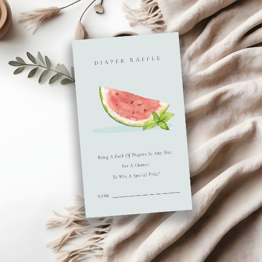 Ons Baby shower van de kleine blauwe Melon Diaper Informatiekaartje