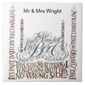 Ons bed heeft geen verkeerde kant keramische Tegel Tegeltje (Voorkant)