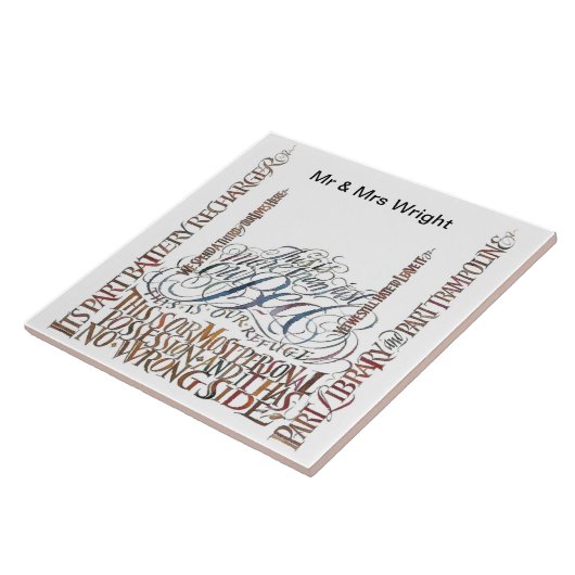 Ons bed heeft geen verkeerde kant keramische Tegel Tegeltje (Zijkant)