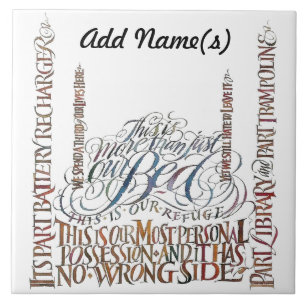 Ons bed heeft geen verkeerde kant tegeltje