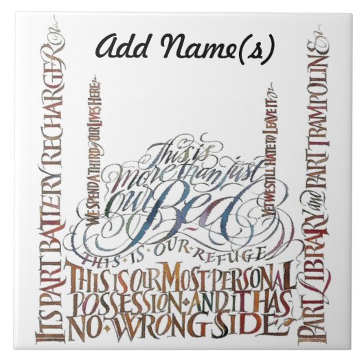 Ons bed heeft geen verkeerde kant tegeltje (Voorkant)