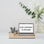 Ons bedrijf beweegt BedrijfsVerandering van Adres Briefkaart (Staand voorkant)