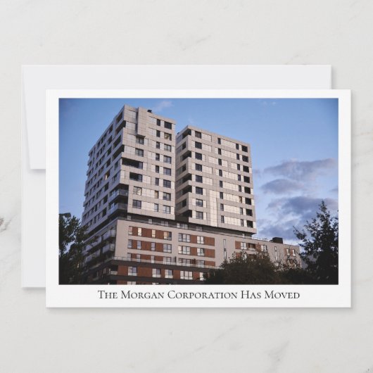 Ons bedrijf heeft aangepaste bouwfoto verplaatst aankondiging (Voorkant)