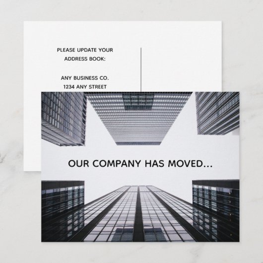 Ons bedrijf heeft bedrijfsadreswijziging doorgevoe aankondigingskaart (Voorkant / Achterkant)