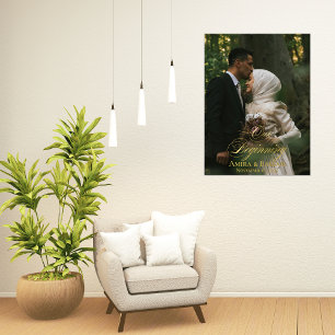 Ons begin Elegant Trouwpaar Folie Print