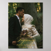 Ons begin Elegant Trouwpaar Folie Print (Voorkant)