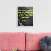 Ons belangrijkste doel in dit leven citeert canvas afdruk (Insitu (Woonkamer))