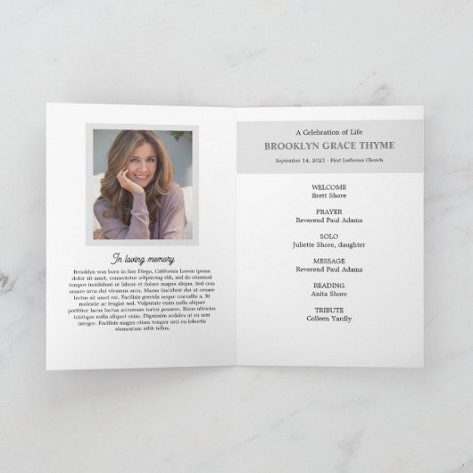 Ons Beloved Full Photo Memorial Program Programma (Binnen)