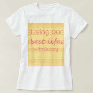 Ons Beste Leven Leven Aangepaste Hondenfoto Gele S T-shirt