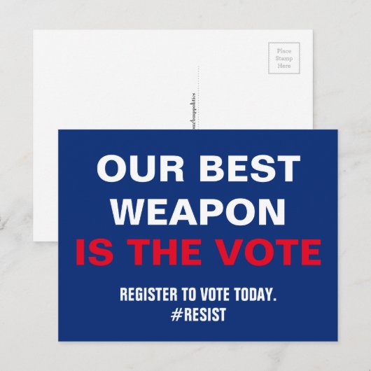 Ons beste wapen is het stemregister om te stemmen briefkaart (Voorkant / Achterkant)