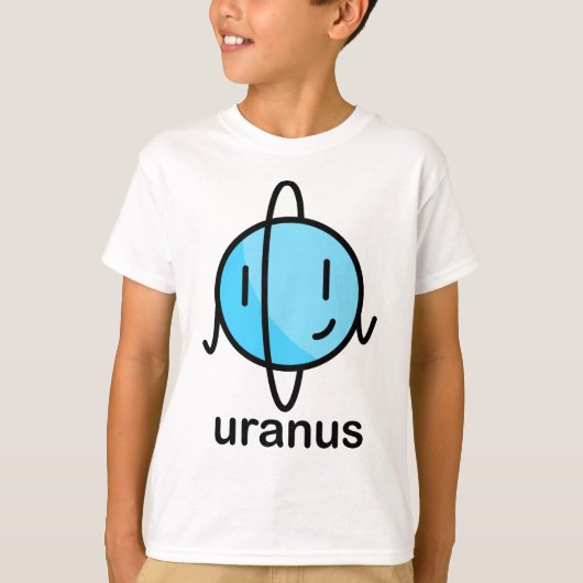 Ons Big Fat Solar-systeem - Uranus T-shirt (Voorkant)