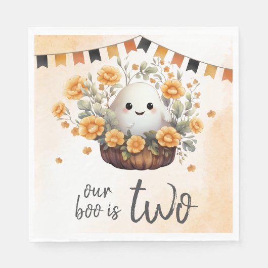 Ons boek is twee geesten verjaardag servet (Voorkant)