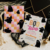 Ons boek is twee Halloween-uitnodigingen Kaart