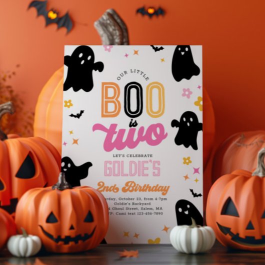 Ons boek is twee Halloween-uitnodigingen Kaart