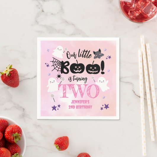 Ons boekje wordt twee! Halloween-verjaardag Servet (Insitu)