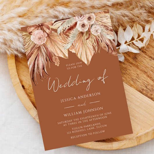 Ons Bohemisch huwelijk: Terracotta heeft Floral Bo Kaart