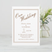 Ons bruiloft van de Witte Modern Elegant Wedding Kaart (Staand voorkant)