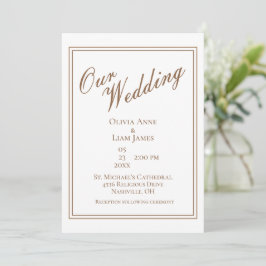 Ons bruiloft van de Witte Modern Elegant Wedding Kaart