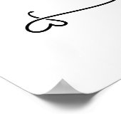 Ons bruiloft Welkome Woorden Swashes Script Sign Poster (Hoek)