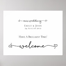 Ons bruiloft Welkome Woorden Swashes Script Sign