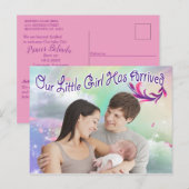Ons Butterfly Baby Girl is aangekomen Briefkaart (Voorkant / Achterkant)