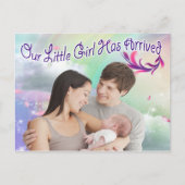 Ons Butterfly Baby Girl is aangekomen Briefkaart (Voorkant)
