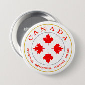Ons Canada-embleem Ronde Button 7,6 Cm (Voorkant /achterkant)