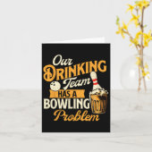 Ons Drink team heeft een bowlingprobleem - bowling Kaart (Gele Bloem)