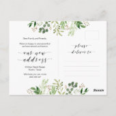 Ons droomhuis, Greenery, Moving Announcement Briefkaart (Achterkant)