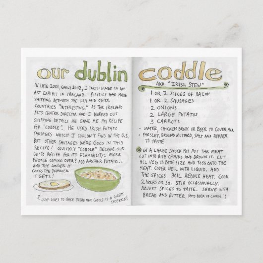 Ons Dublin Coddle-recept briefkaart (Voorkant)
