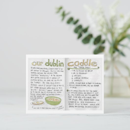 Ons Dublin Coddle-recept briefkaart (Staand voorkant)