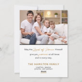 Ons Een kind wordt geboren met een gouden kerst Feestdagenkaart (Achterkant)