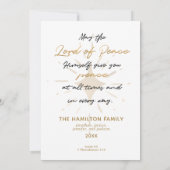 Ons Een kind wordt met handgeschreven gouden kerst Kaart (Achterkant)