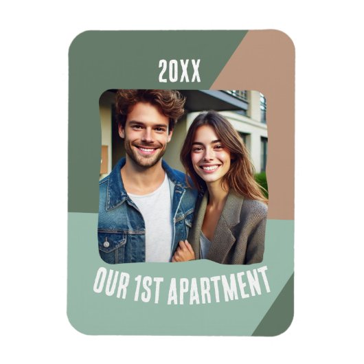 Ons eerste appartement gepersonaliseerde foto magneet (Verticaal)