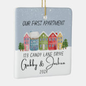 Ons Eerste Appartement Housewarming Nieuw Huis Keramisch Ornament (Rechts)