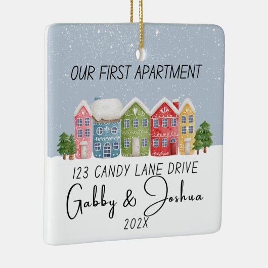 Ons Eerste Appartement Housewarming Nieuw Huis Keramisch Ornament (Rechts)