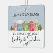 Ons Eerste Appartement Housewarming Nieuw Huis Keramisch Ornament (Links)