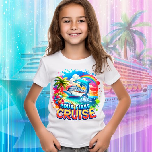 Ons eerste cruiseschip Dolphin Rainbow T-shirt
